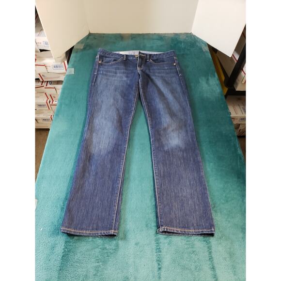 Gap Jeans Size 6 Womens Blue Stretch Denim Pants Mid Rise Dark Real Straight - Picture 1 of 12